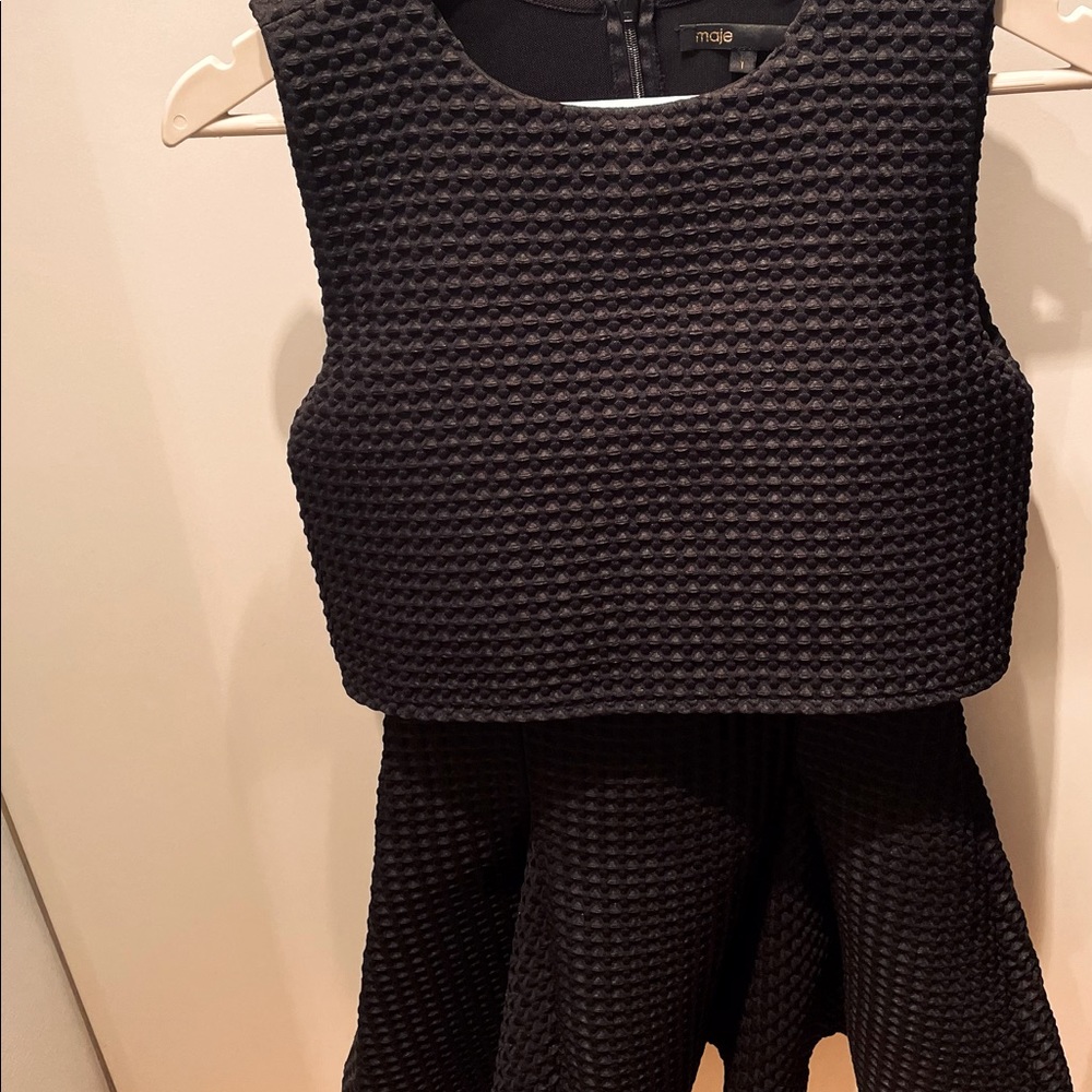 NOT FOR SALE ❌❌❌ Maje Paris Black Mesh Waffle Mini Dress Size: 1